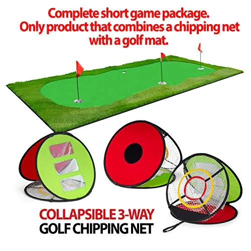 Deluxe Large 5x10 Foot Golf Putting Green - Includes Free Golf Chipping Net