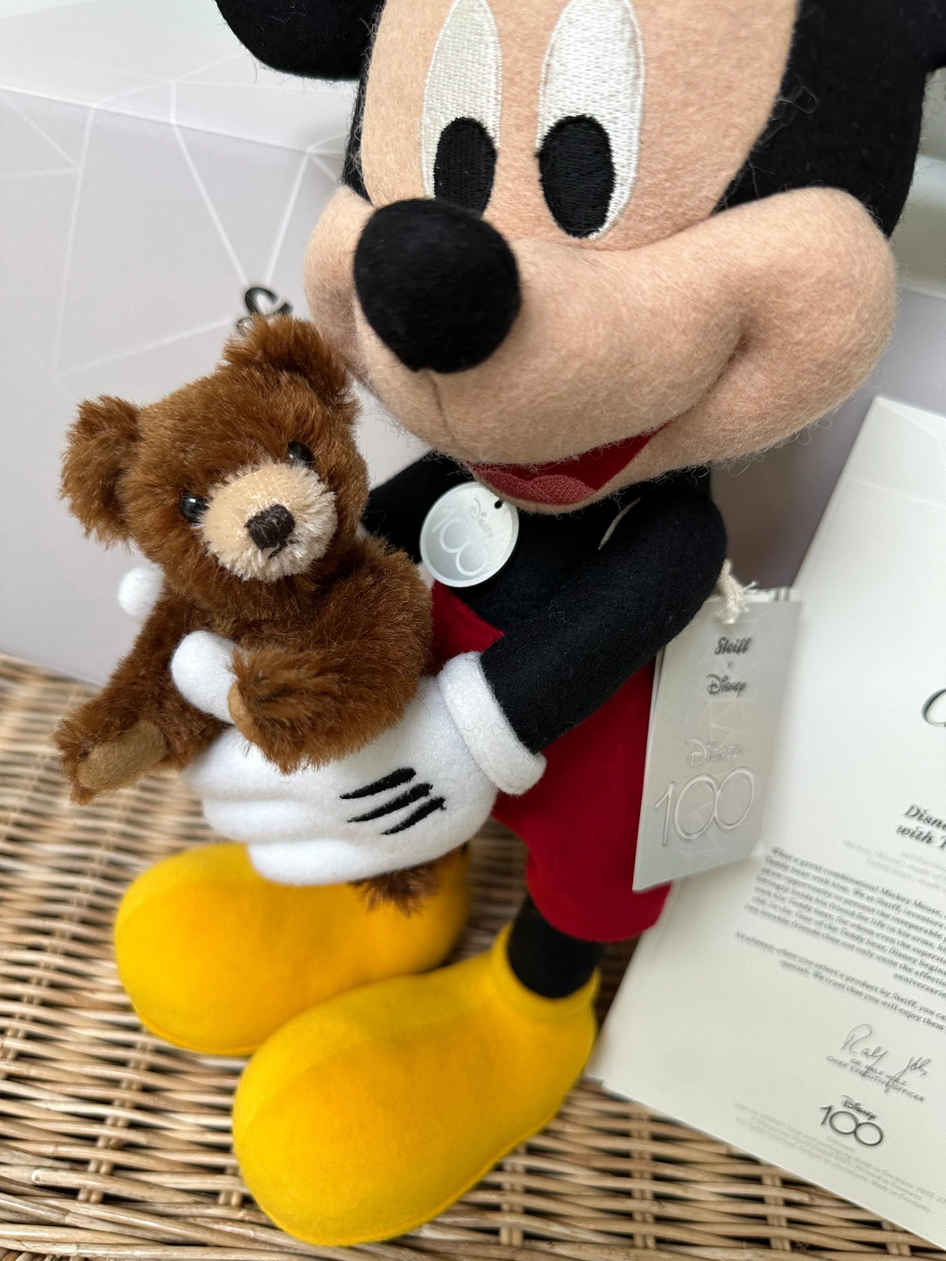 Disney Mickey Mouse with Teddy Bear Steiff Limited Edition D100 No 713