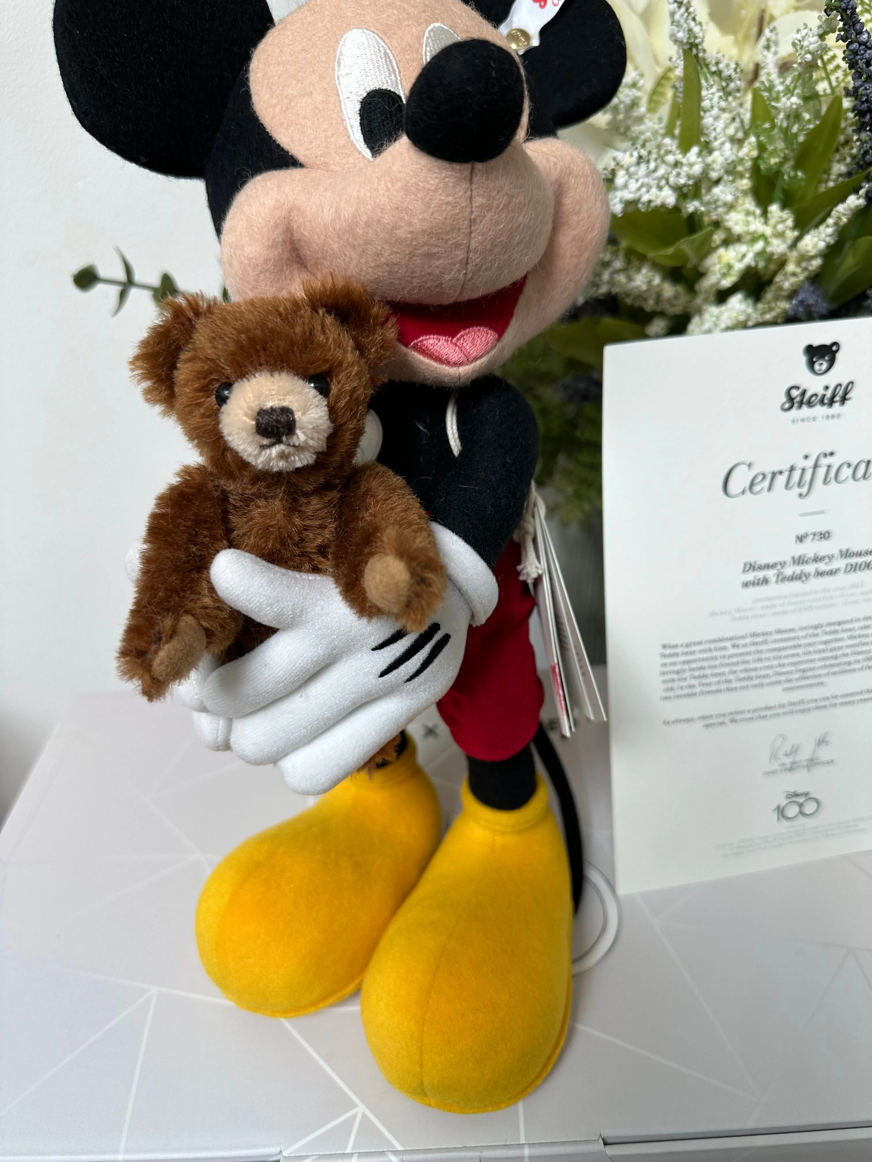 Disney Mickey Mouse with Teddy Bear Steiff Limited Edition D100 No 730