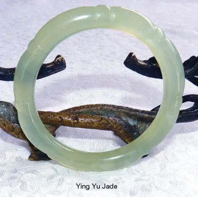 Dynasty Carved Chinese Jade Bangle Bracelet 56mm (NJ-CARV-31-56)