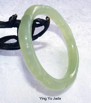 Dynasty Carved Chinese Jade Bangle Bracelet 56mm (NJ-CARV-31-56)