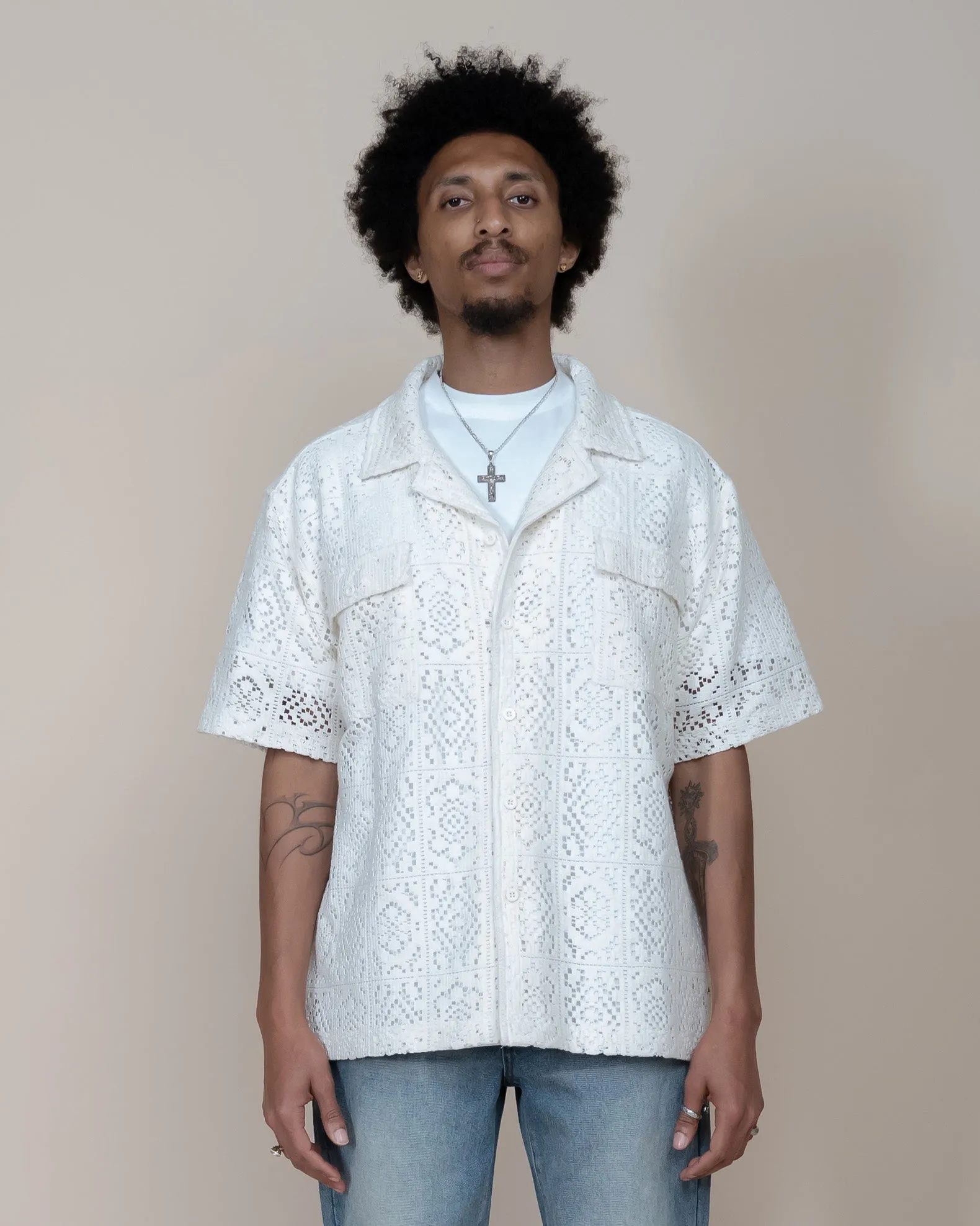 EPTM CROCHET SHIRT - OFF WHITE