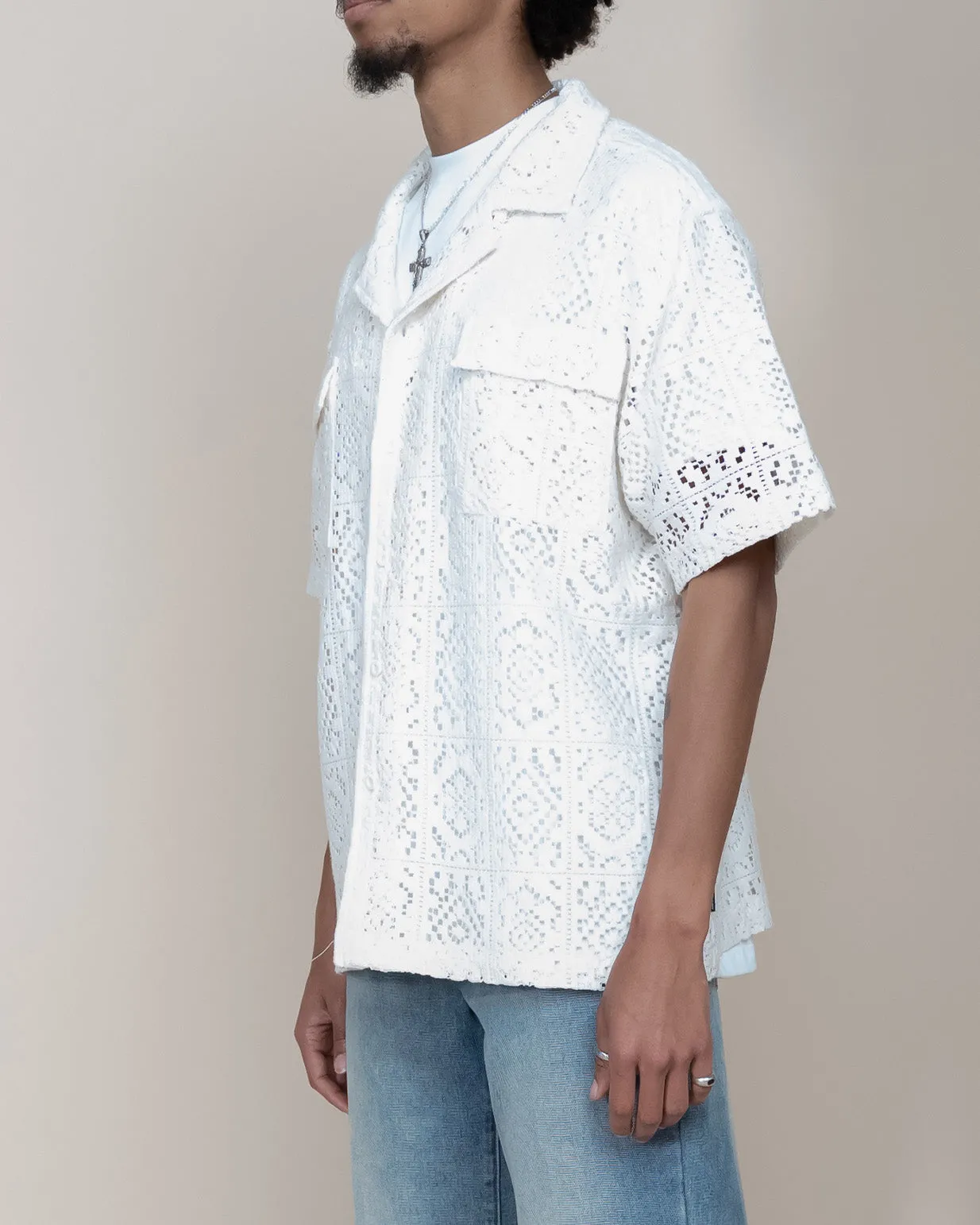 EPTM CROCHET SHIRT - OFF WHITE