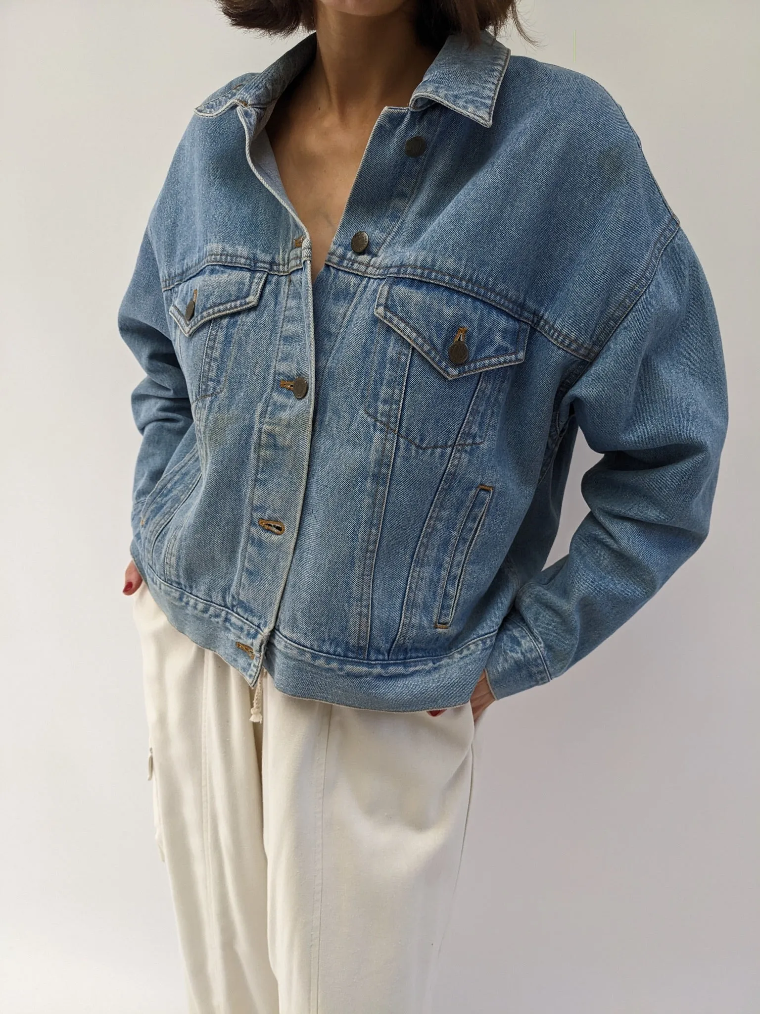 Favorite Donna Karan Cropped Denim Jacket