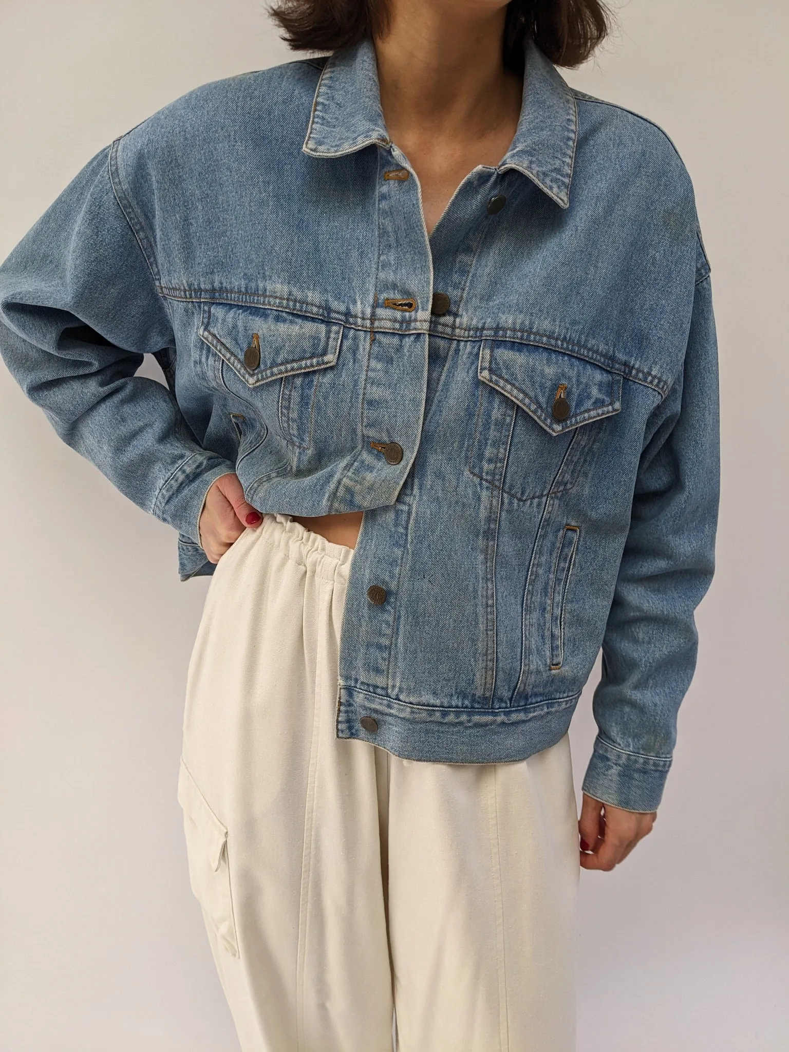 Favorite Donna Karan Cropped Denim Jacket