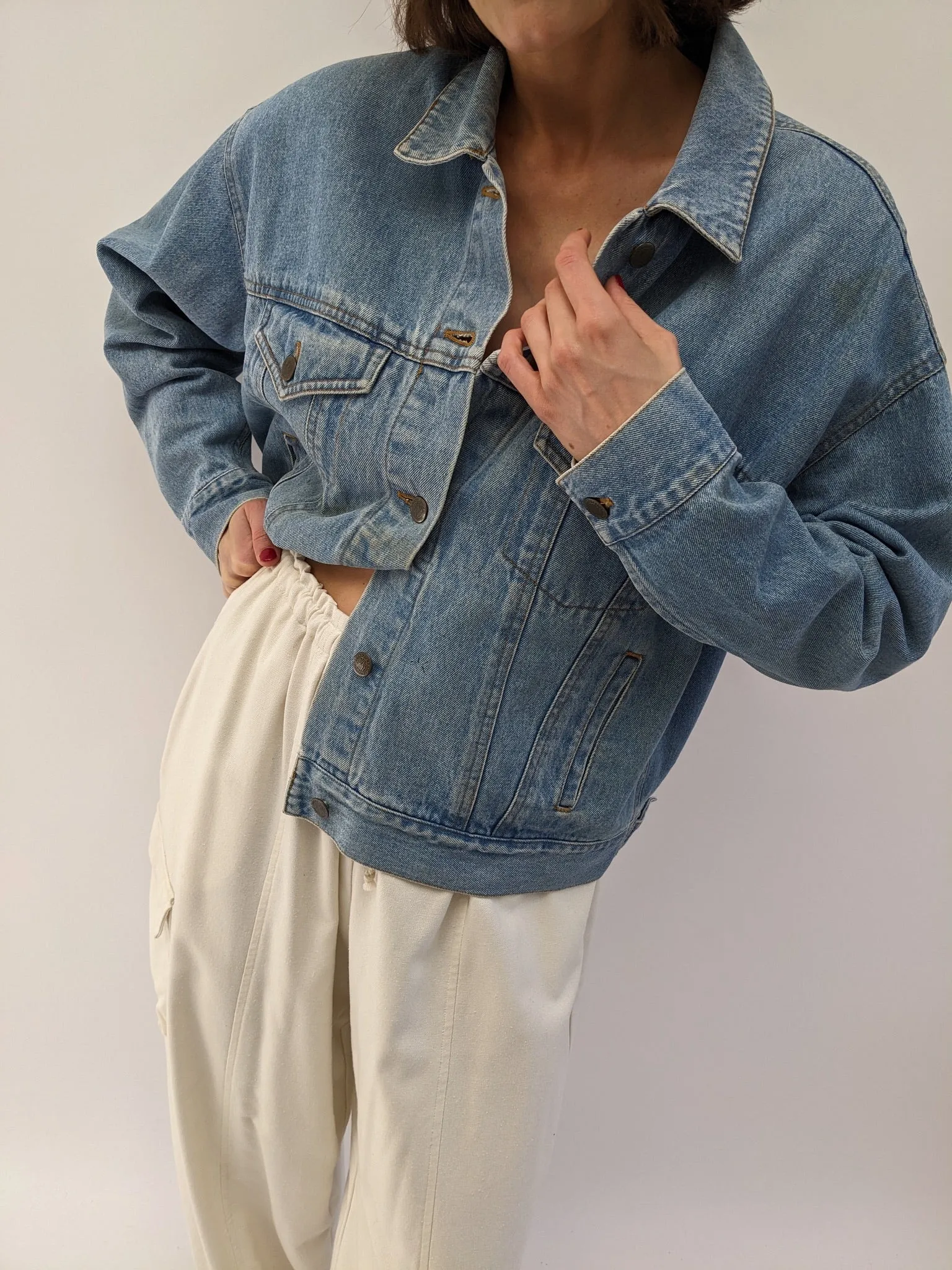 Favorite Donna Karan Cropped Denim Jacket