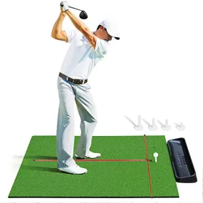 Golf Hitting Mats With Ball Tray | Premium 4x5 Golf Mat Bundle