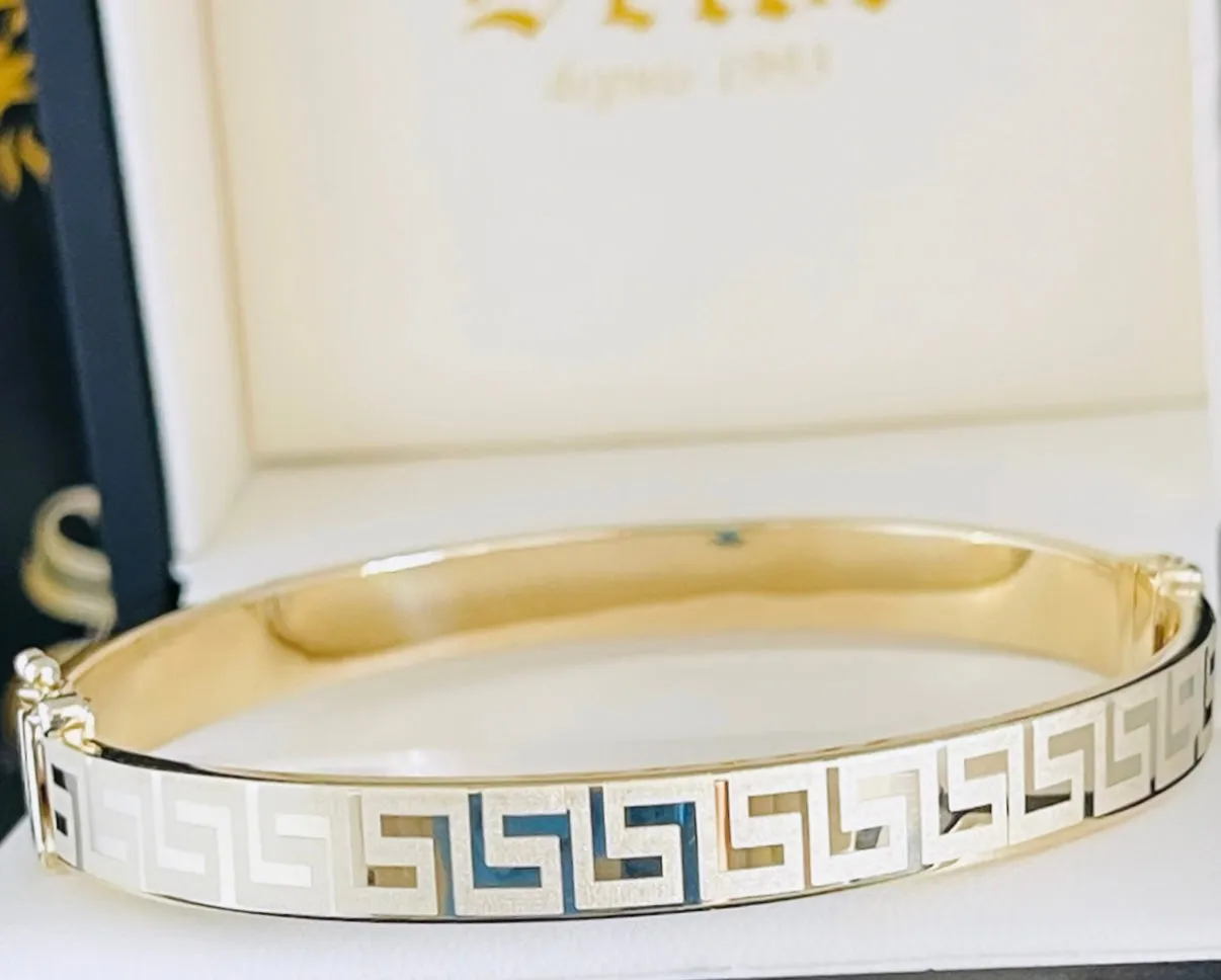 Greek key bangle