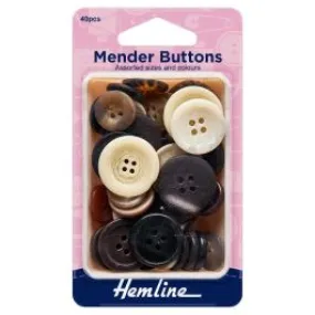 Hemline Assorted Outerwear Mender Buttons. Qty 40