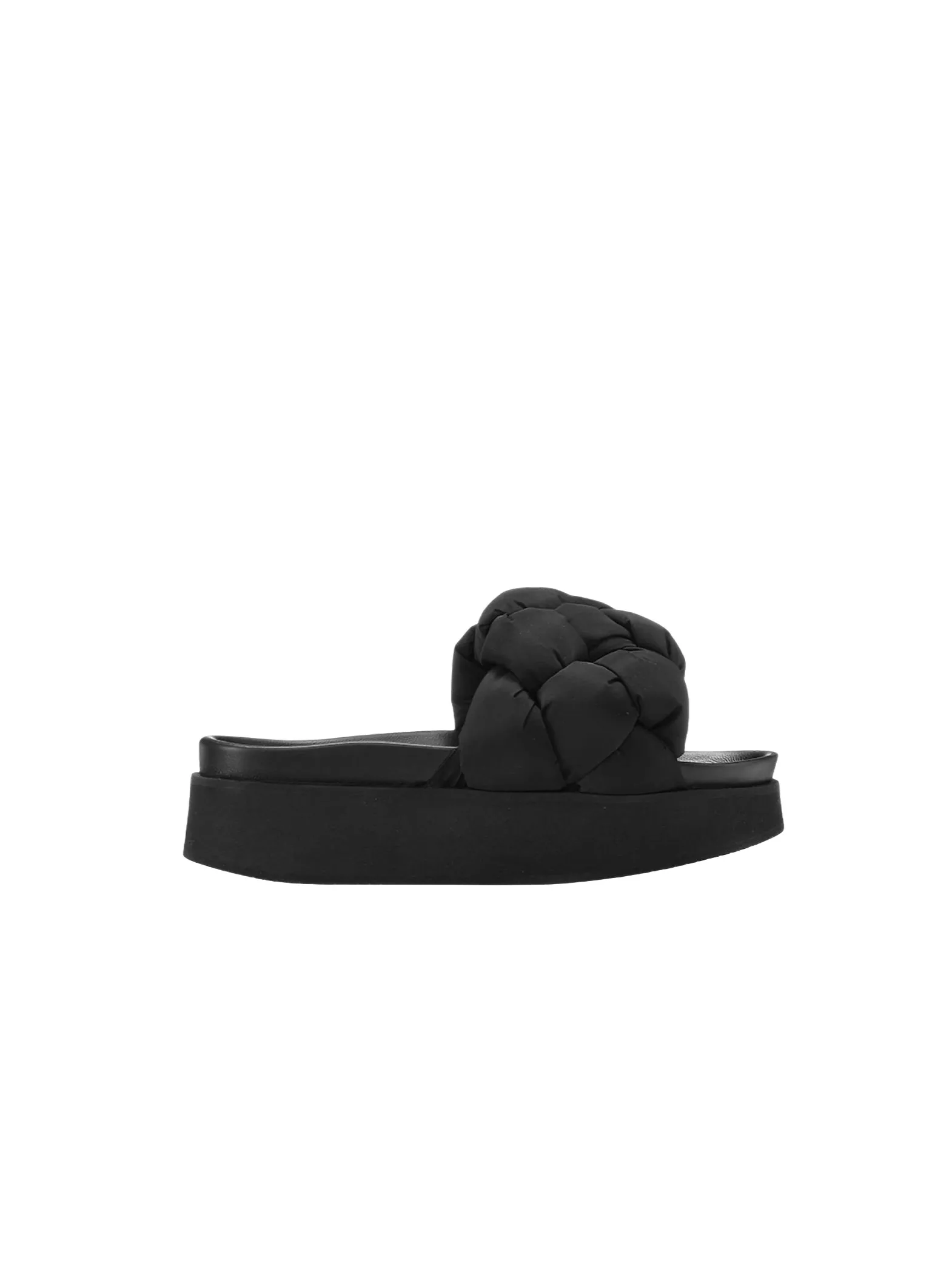 INUIKKI SANDAL PUFFER BRAIDED BLACK