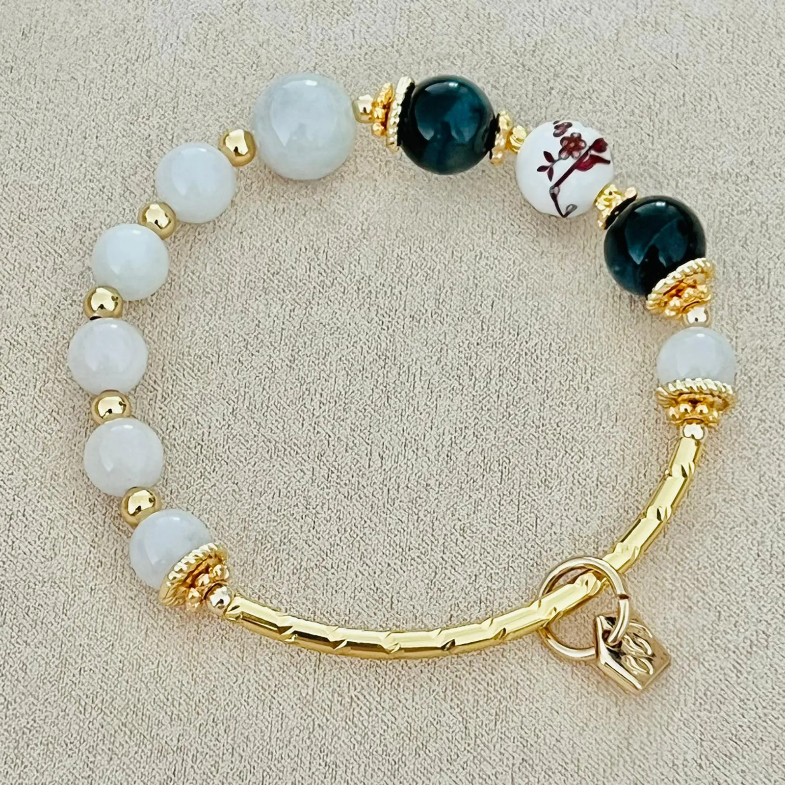 Jade & Blue Tigereye Bracelet