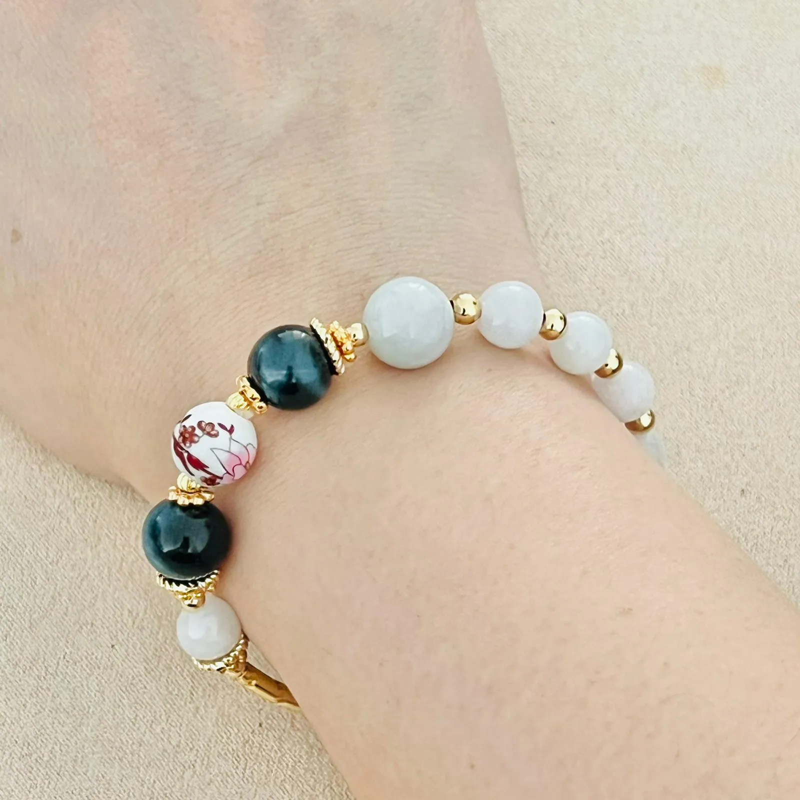 Jade & Blue Tigereye Bracelet