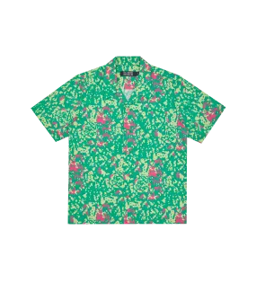 JUNGLE CAMO CAMP COLLAR SHIRT - GREEN AO PRINT