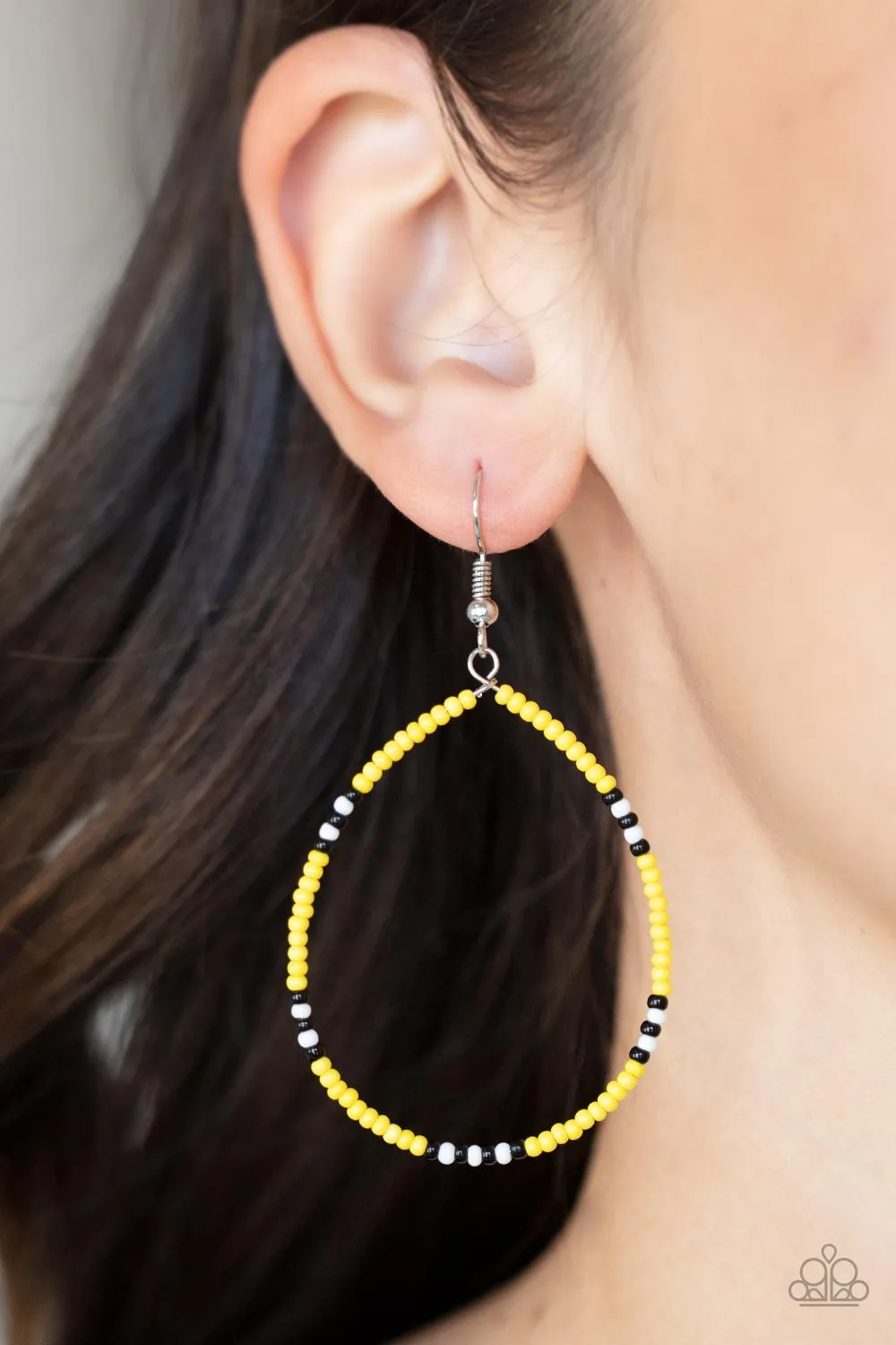 Keep Up The Good BEADWORK - Yellow Earring