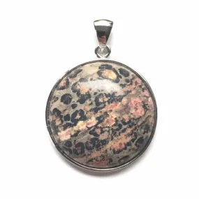 Leopardskin Jasper Round Pendant 32mm