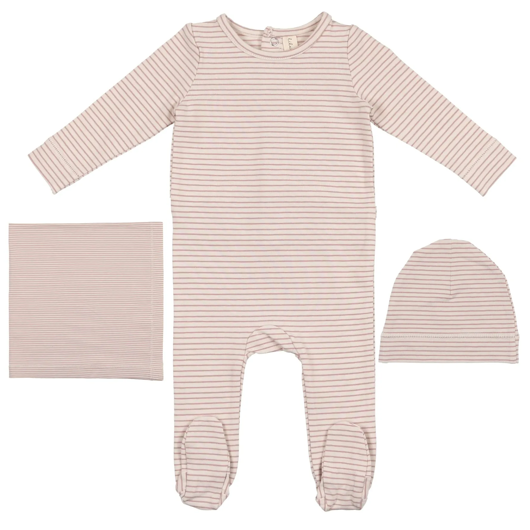 Lilette by Lil Legs Rose Stripe Signature Striped Layette Set