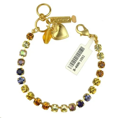 Mariana Handmade Swarovski 4000 Bracelet 1032 Topaz Gold Purple Yellow