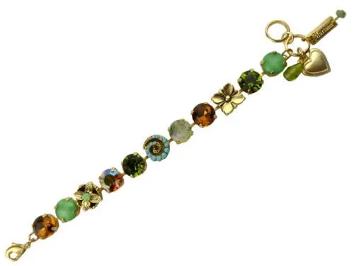 Mariana Handmade Swarovski 4025 Bracelet 1317 Gold Green Blue Topaz