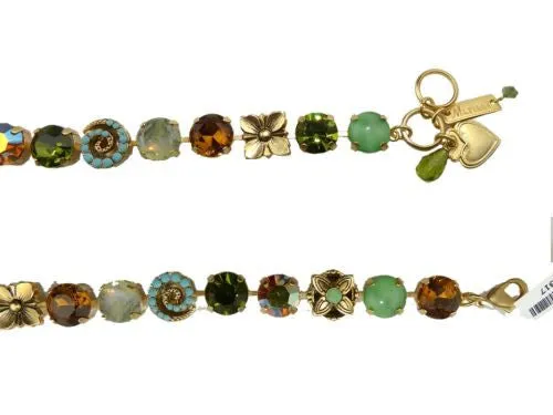 Mariana Handmade Swarovski 4025 Bracelet 1317 Gold Green Blue Topaz