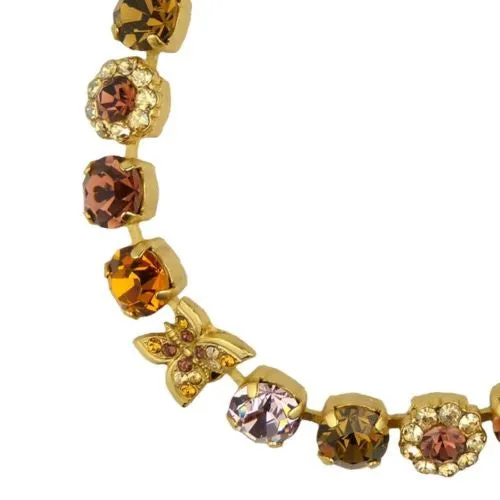 Mariana Handmade Swarovski Gold Bracelet 4063 1018 Butterfly Flower Mocca Topaz