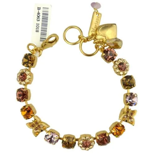 Mariana Handmade Swarovski Gold Bracelet 4063 1018 Butterfly Flower Mocca Topaz