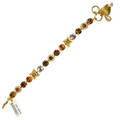 Mariana Handmade Swarovski Gold Bracelet 4063 1018 Butterfly Flower Mocca Topaz