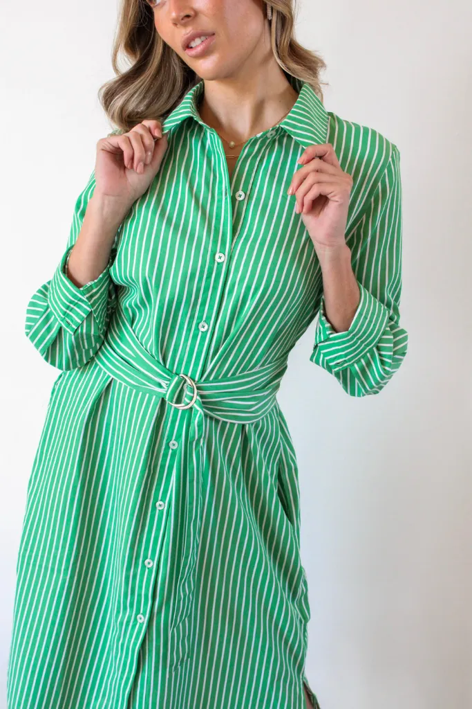 Mint Julep Stripe Midi Dress