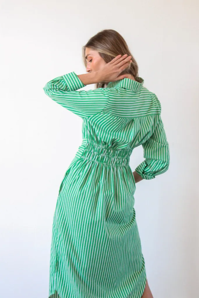 Mint Julep Stripe Midi Dress