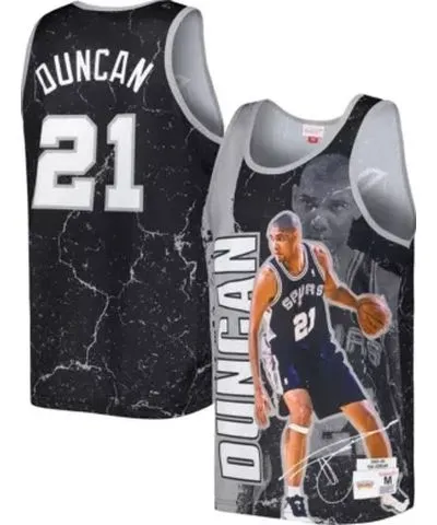 Mitchell & Ness Men's NBA Tim Duncan San Antonio Spurs 1998-99 Hardwood Classics Player Burst Tank Top