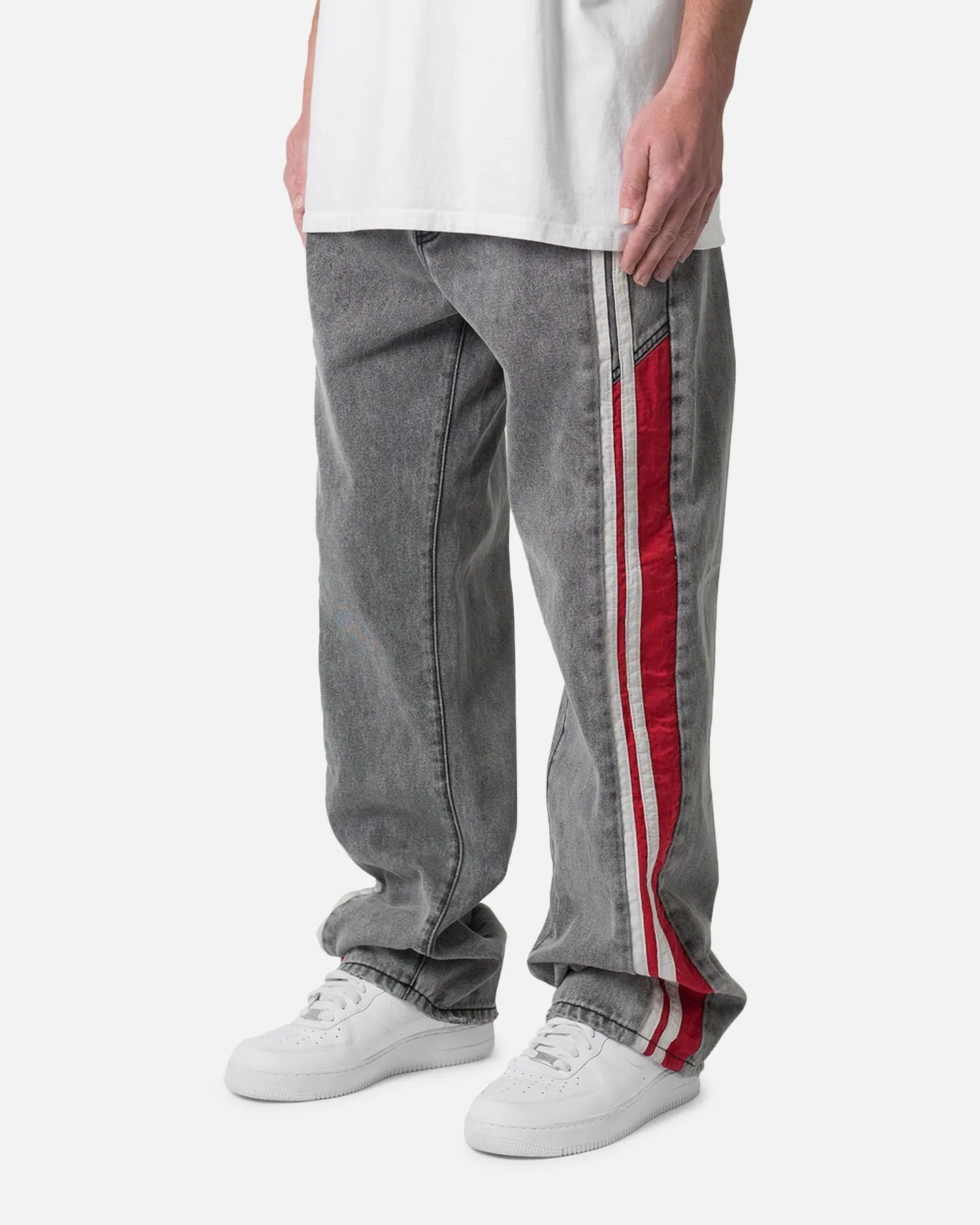 MNML Ultra Baggy Stripe Denim Jeans Black/Red