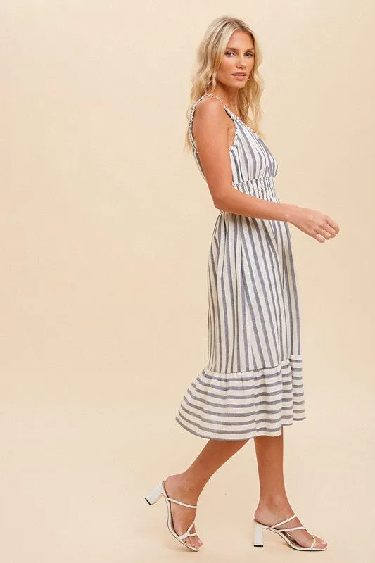 Nala Striped Midi Dress