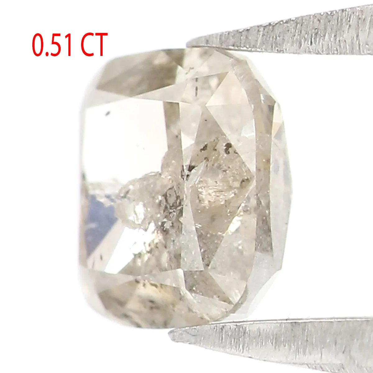 Natural Loose Cushion Gray Color Diamond 0.51 CT 4.60 MM Cushion Shape Rose Cut Diamond KR1812