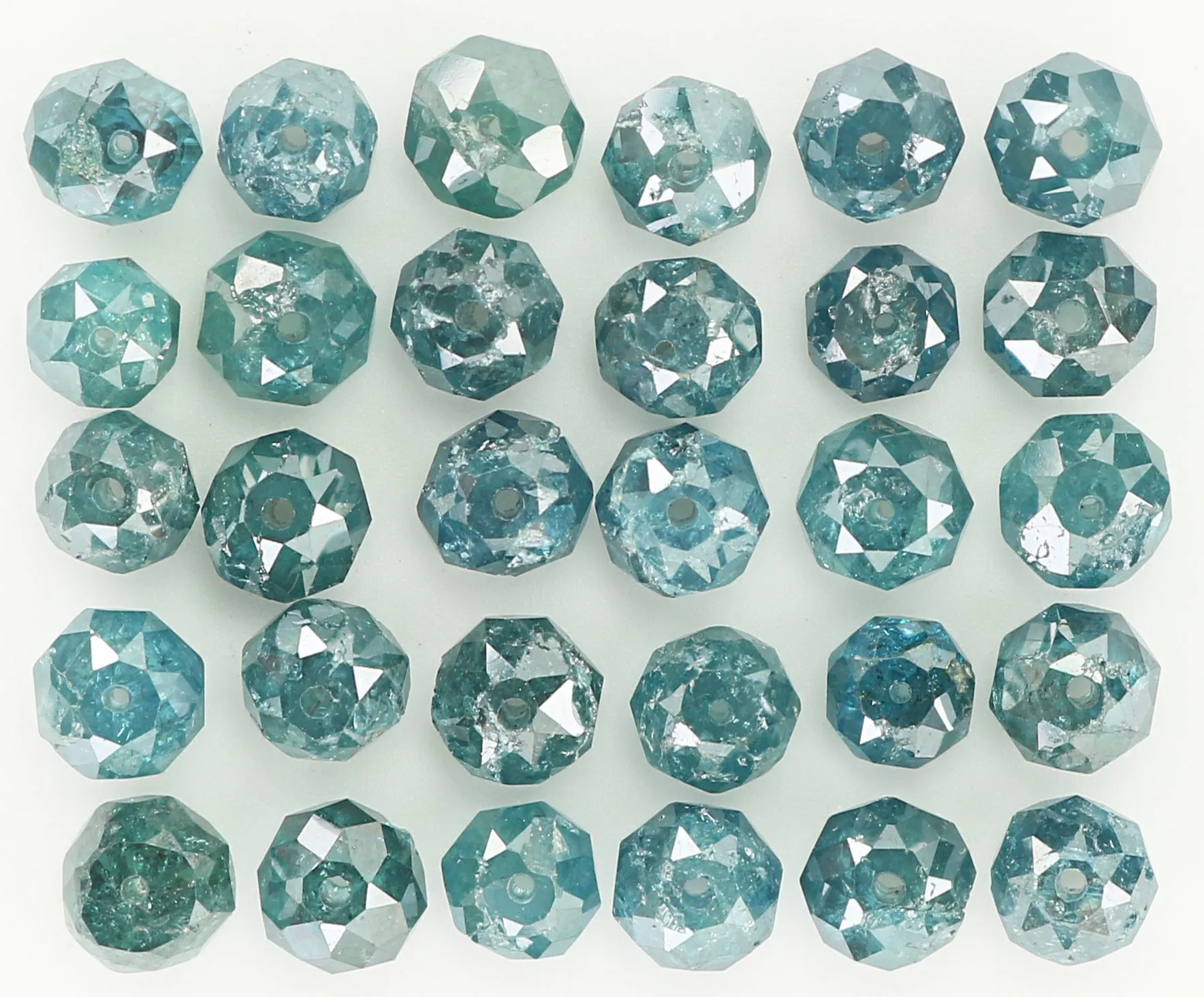 Natural Loose Diamond Bead Round Blue Color 1.50 to 3.50 MM 1.00 Ct Scoop Q49