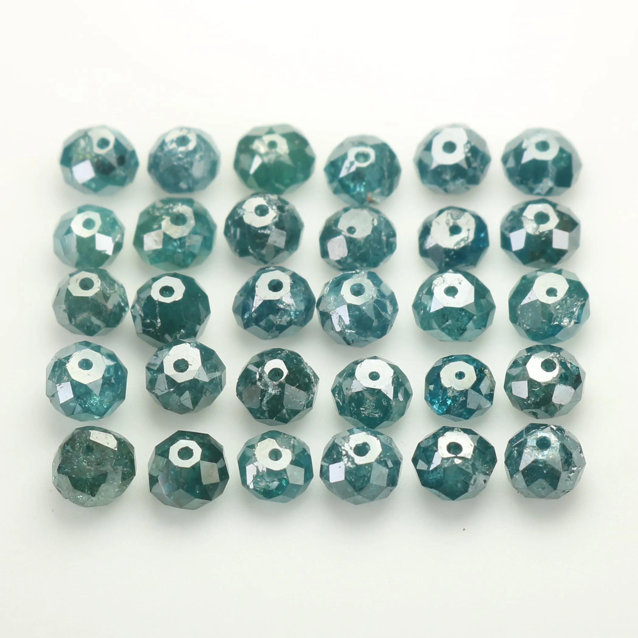 Natural Loose Diamond Bead Round Blue Color 1.50 to 3.50 MM 1.00 Ct Scoop Q49