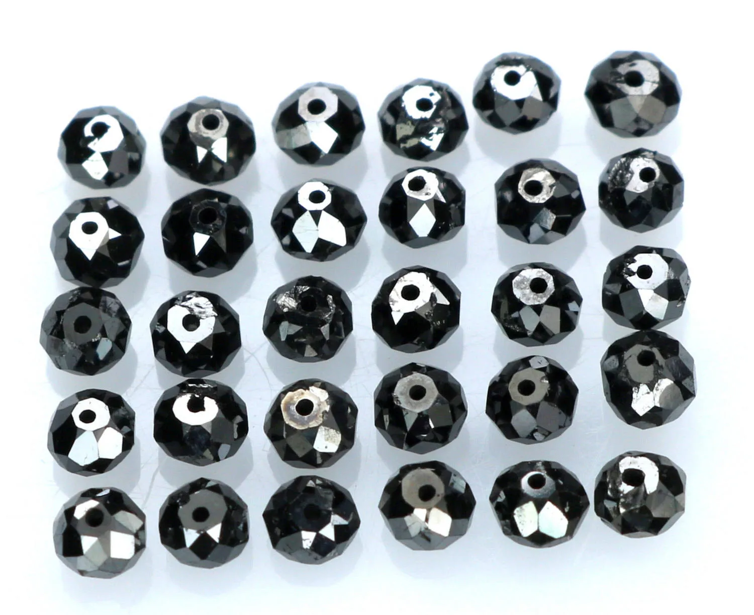 Natural Loose Diamond Black Round Bead 1.50 to 3.10 MM  1.00 Ct Lot Q52