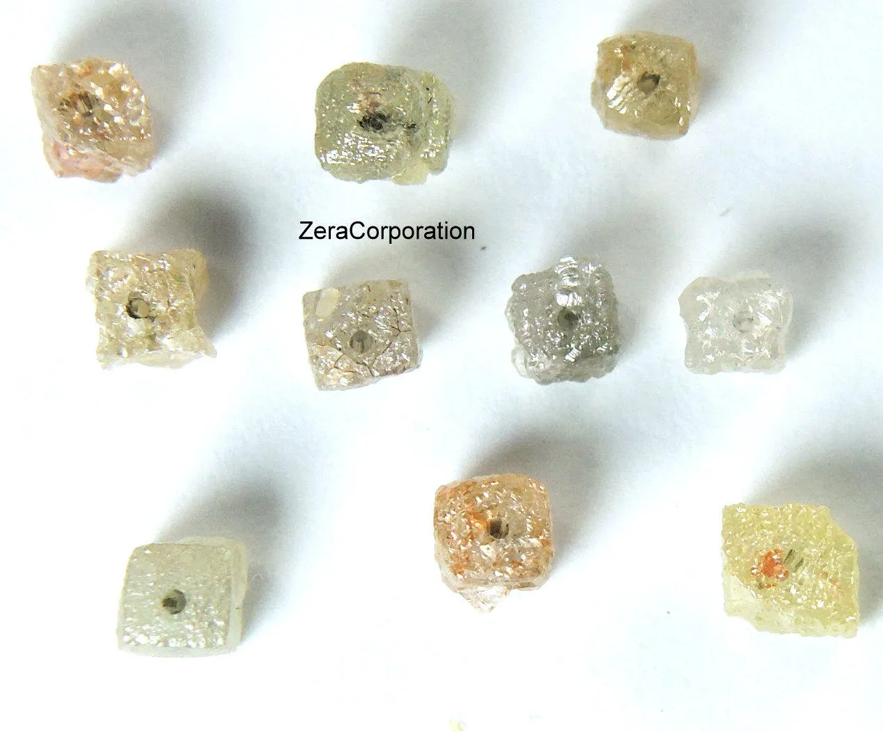 Natural Loose Diamond Rough Cube Bead Mix Color Drilled Uncut 2.00 to 3.00 MM 1.00 Ct Lot Q128