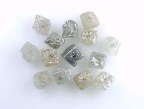 Natural Loose Diamond Rough Cube Mix Grey Color I3 Clarity 5 Pcs Lot 3.10 to 3.50 MM Q138