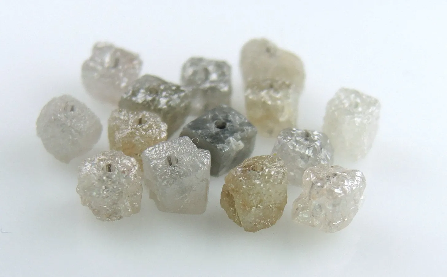 Natural Loose Diamond Rough Cube Mix Grey Color I3 Clarity 5 Pcs Lot 3.10 to 3.50 MM Q138