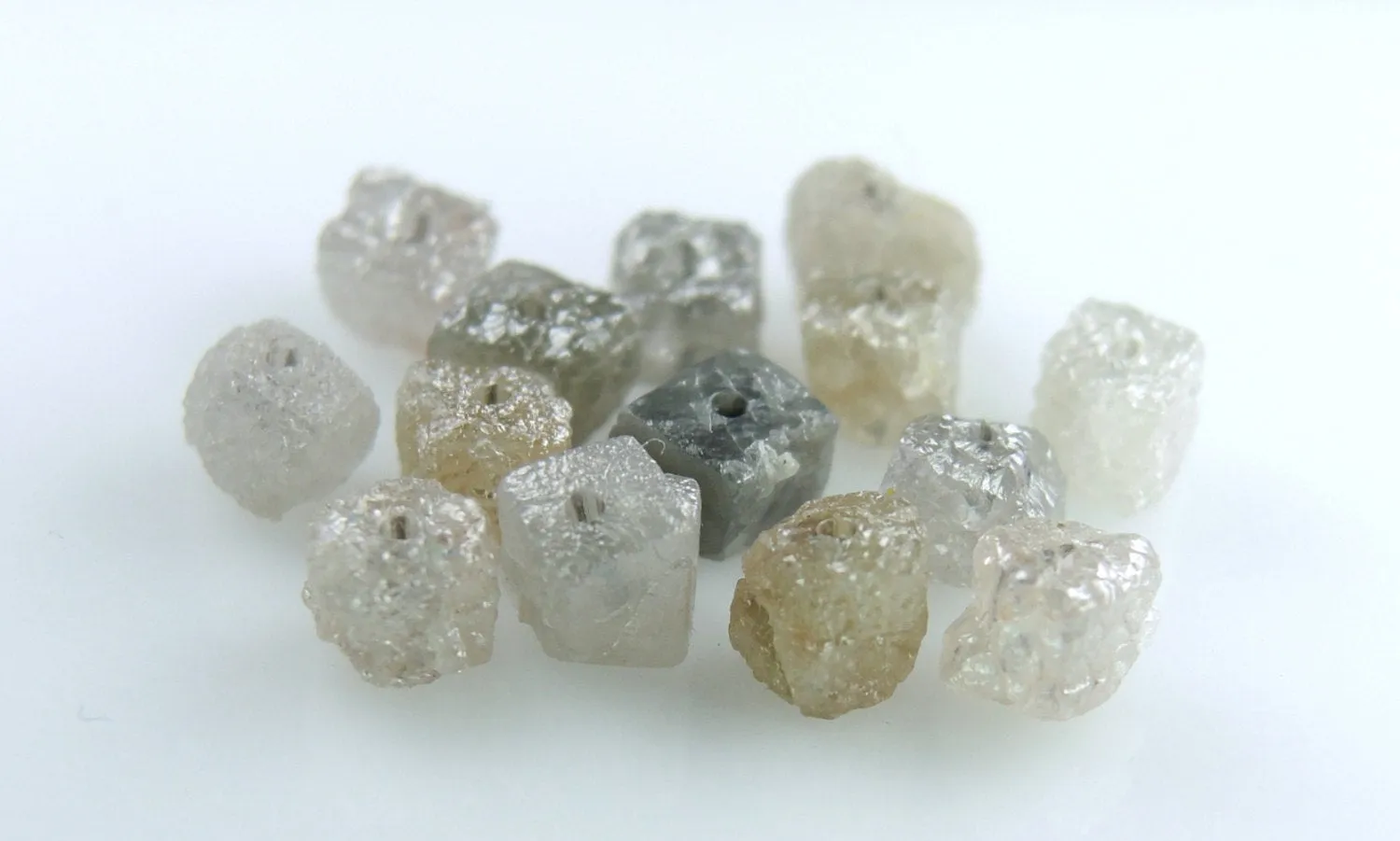 Natural Loose Diamond Rough Cube Mix Grey Color I3 Clarity 5 Pcs Lot 3.10 to 3.50 MM Q138