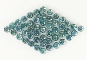 Natural Loose Diamond Round Bead Blue I3 Clarity 1.60 to 3.50 MM 5 Pcs Lot Q50