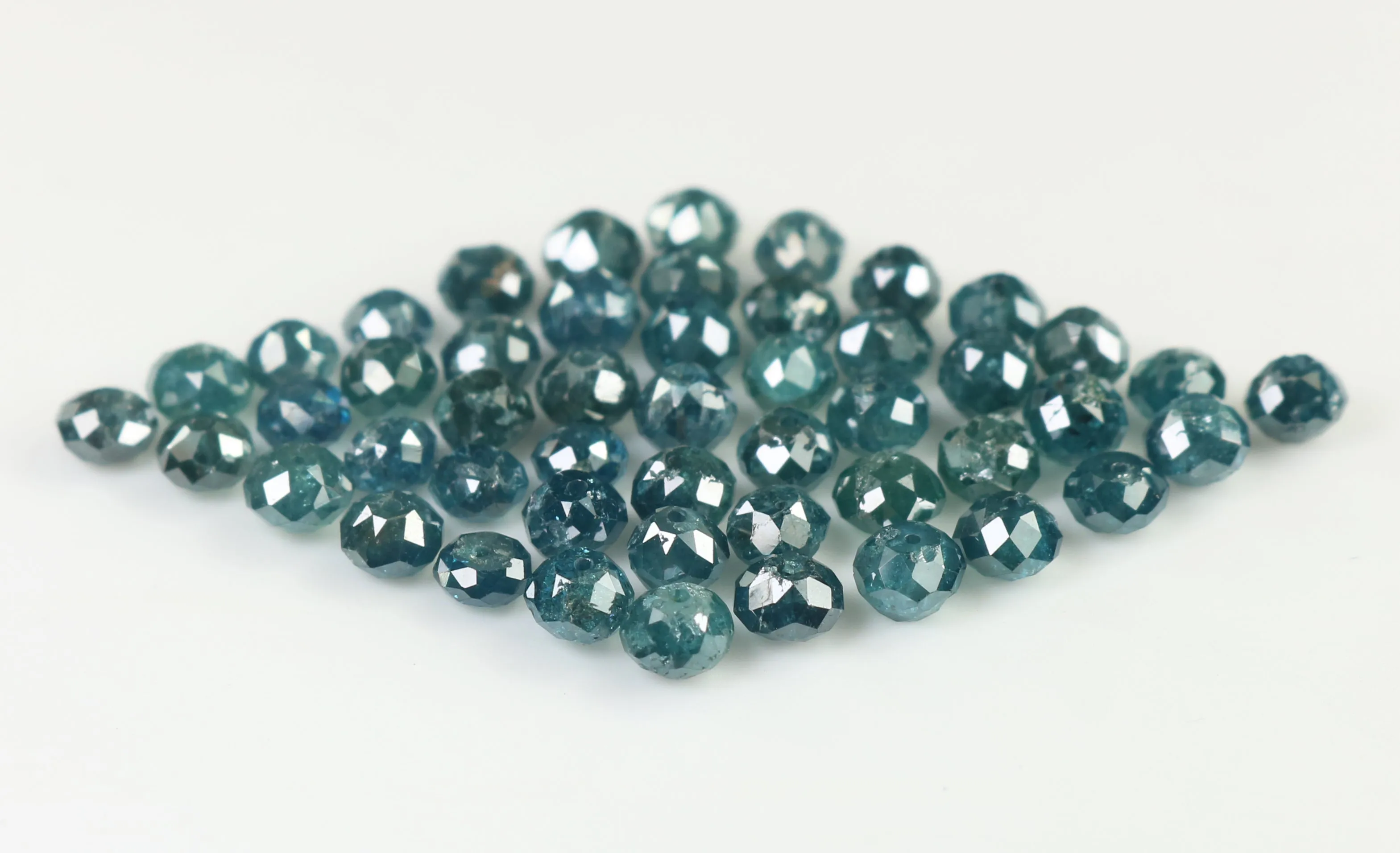 Natural Loose Diamond Round Bead Blue I3 Clarity 1.60 to 3.50 MM 5 Pcs Lot Q50