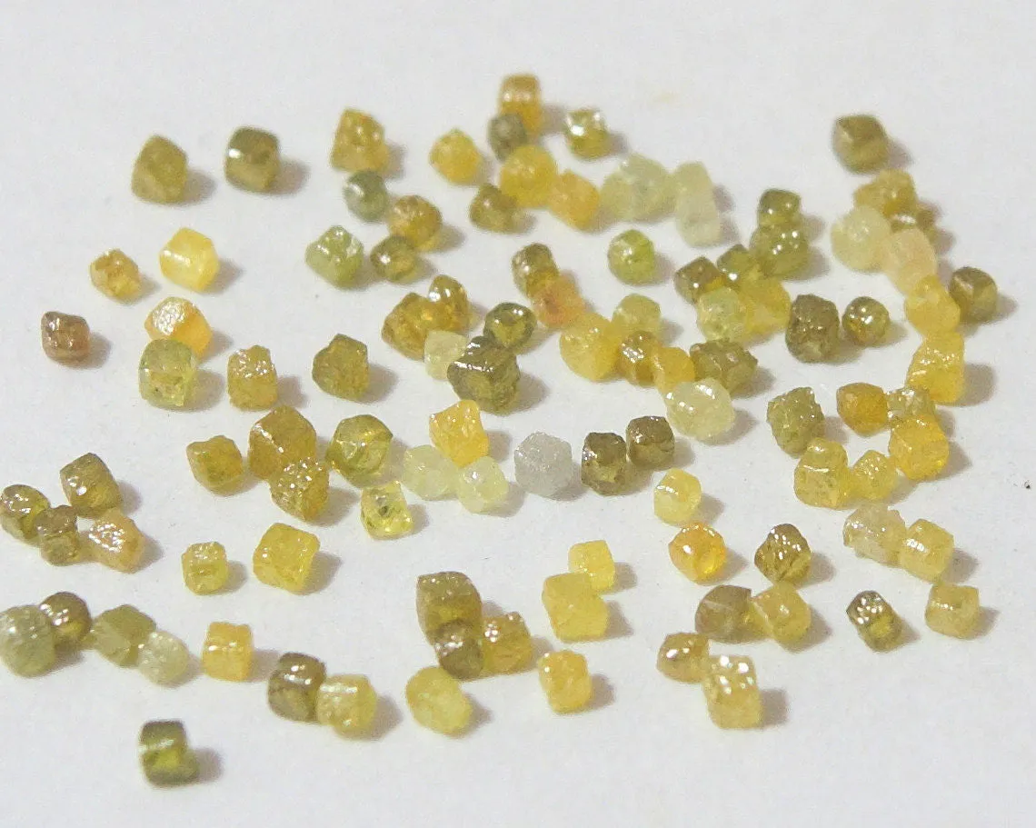 Natural Loose Diamond Undrilled Cube Yellow Brown Mix Color 1 .00 to 1.5 MM 1 .00 Ct Scoop Q127