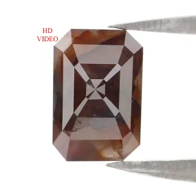 Natural Loose Emerald Shape Grey Brown Color Diamond 1.36 CT 7.80 MM Emerald Shape Rose Cut Diamond L7129