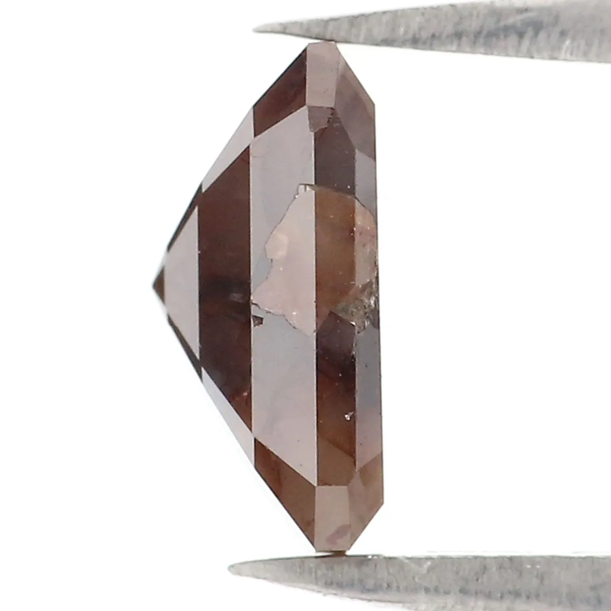 Natural Loose Emerald Shape Grey Brown Color Diamond 1.36 CT 7.80 MM Emerald Shape Rose Cut Diamond L7129