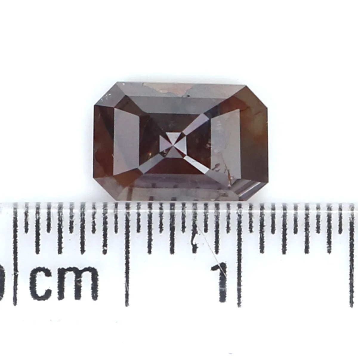 Natural Loose Emerald Shape Grey Brown Color Diamond 1.36 CT 7.80 MM Emerald Shape Rose Cut Diamond L7129