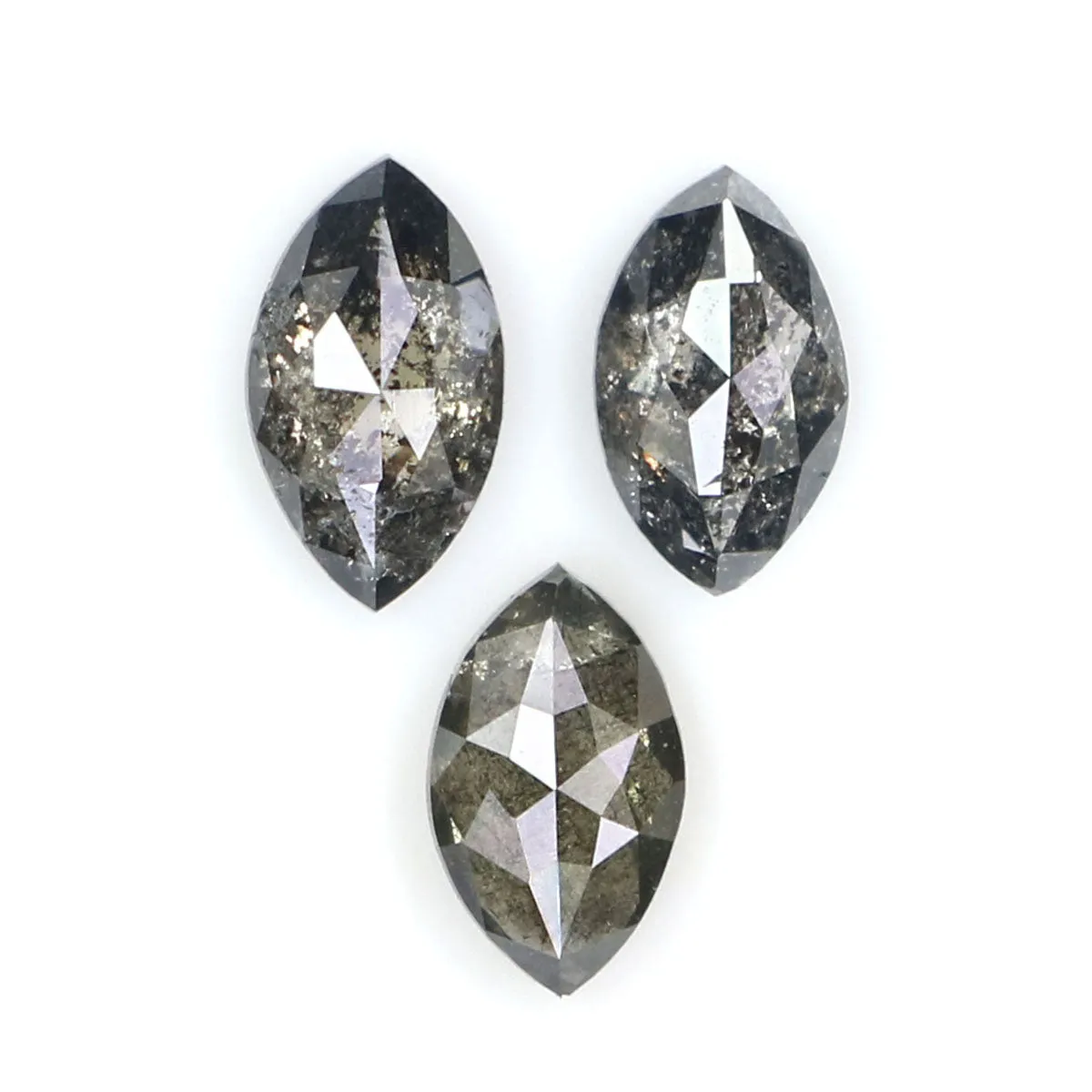 Natural Loose Marquise Salt And Pepper Diamond Black Grey Color 0.61 CT 5.10 MM Marquise Shape Rose Cut Diamond KDL2459