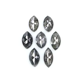 Natural Loose Marquise Salt And Pepper Diamond Black Grey Color 0.94 CT 4.42 MM Marquise Shape Rose Cut Diamond KDL2669