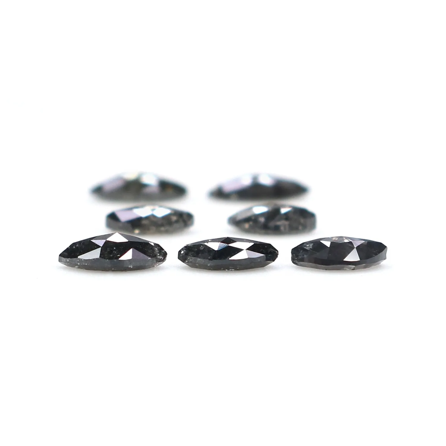 Natural Loose Marquise Salt And Pepper Diamond Black Grey Color 0.94 CT 4.42 MM Marquise Shape Rose Cut Diamond KDL2669