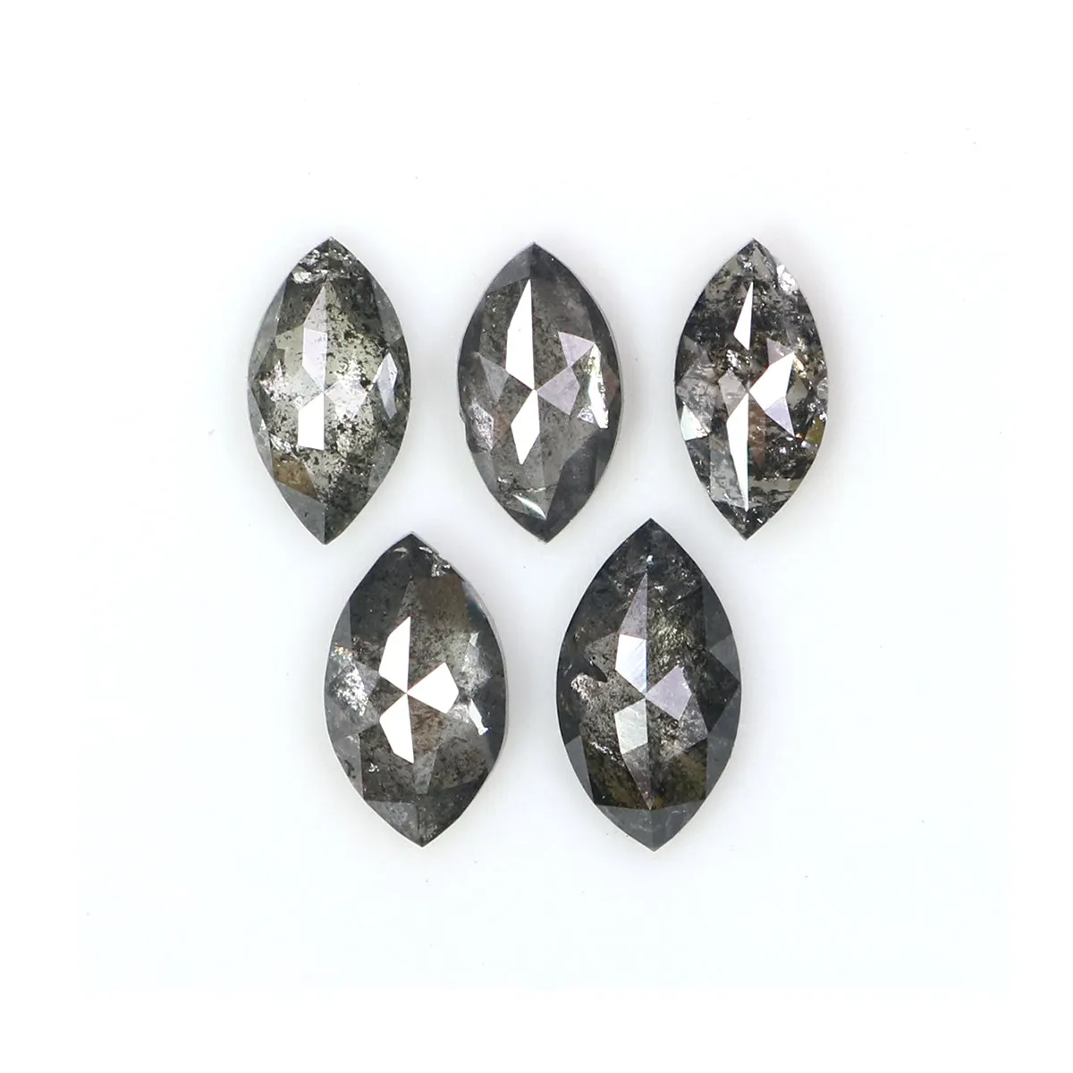 Natural Loose Marquise Salt And Pepper Diamond Black Grey Color 1.03 CT 5.82 MM Marquise Shape Rose Cut Diamond KDL2665