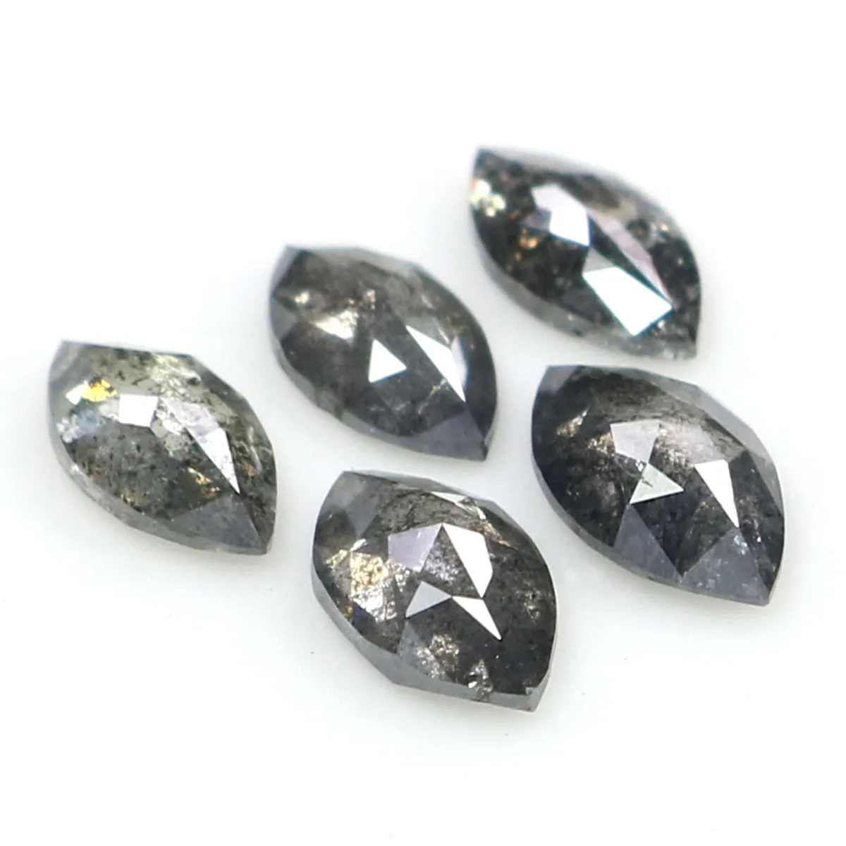 Natural Loose Marquise Salt And Pepper Diamond Black Grey Color 1.03 CT 5.82 MM Marquise Shape Rose Cut Diamond KDL2665